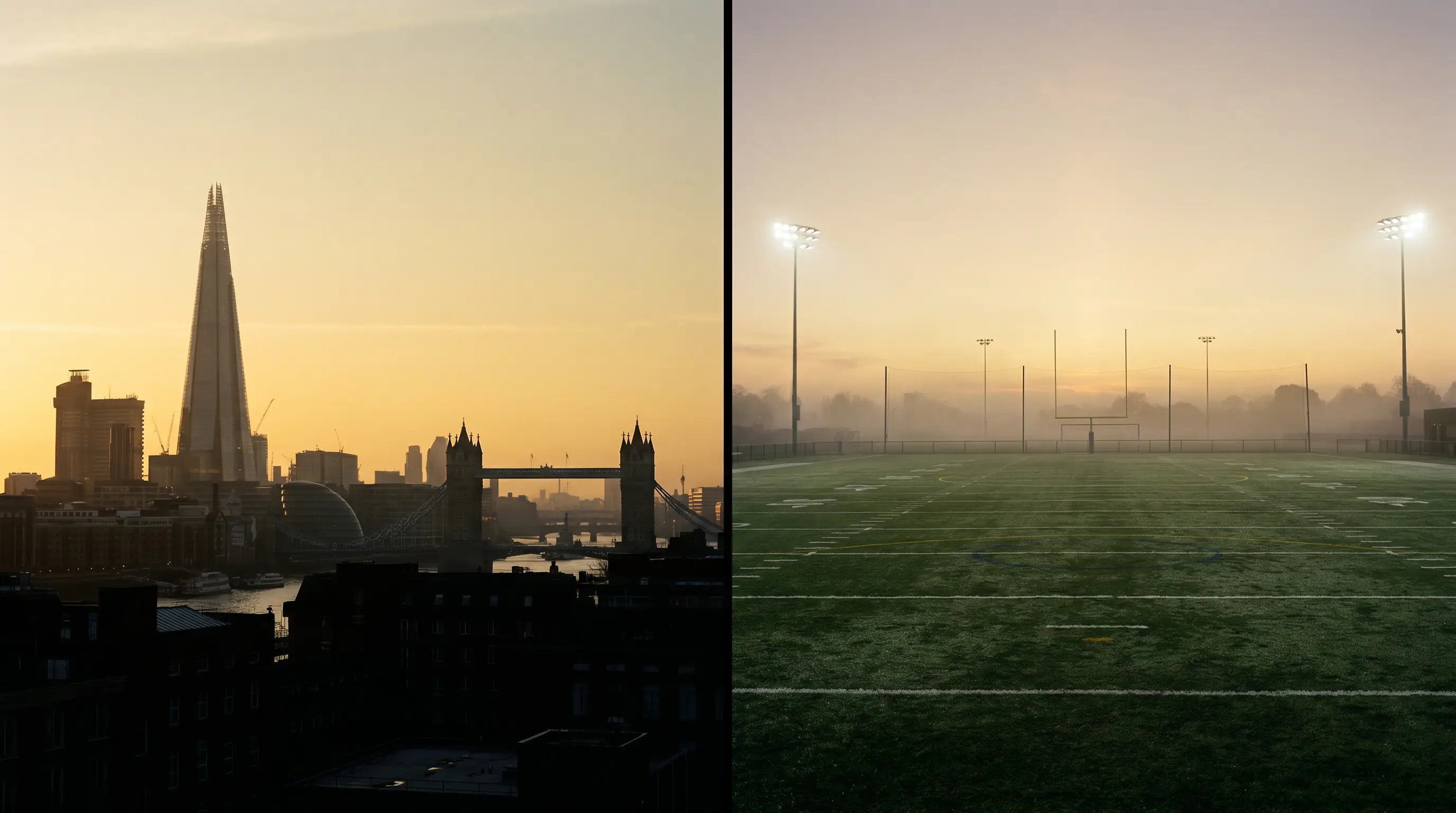 Preview graphic for the 2026 NFL International Series schedule across UK venues