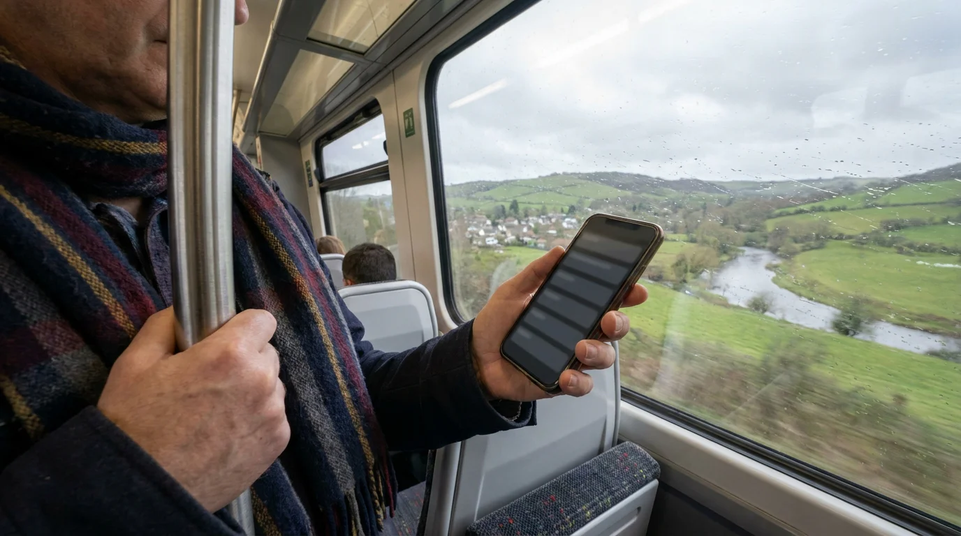 NFL bettor using a mobile betting app one-handed on a commute