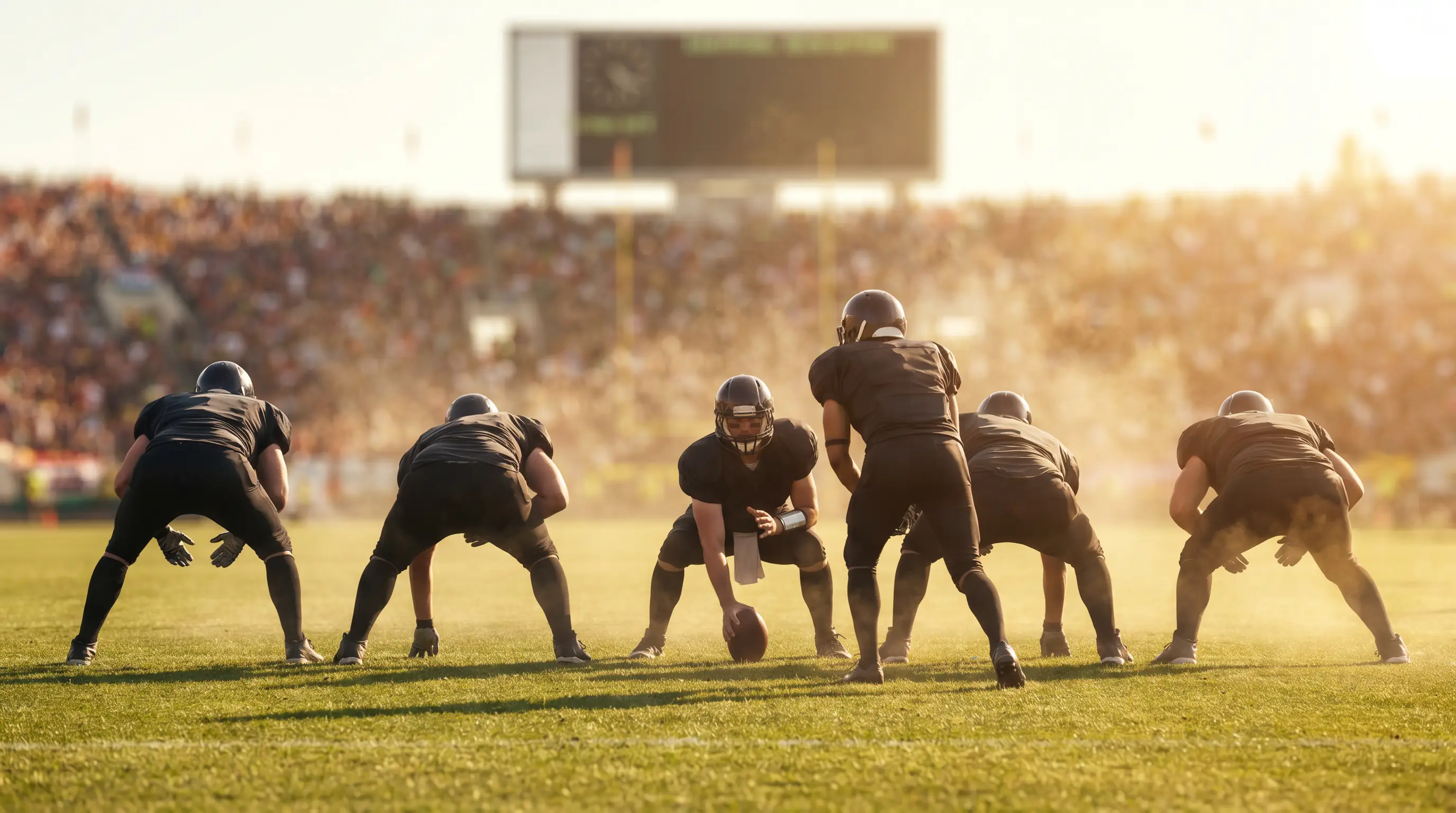 American football offence running the ball to bleed the clock late in a game they are leading